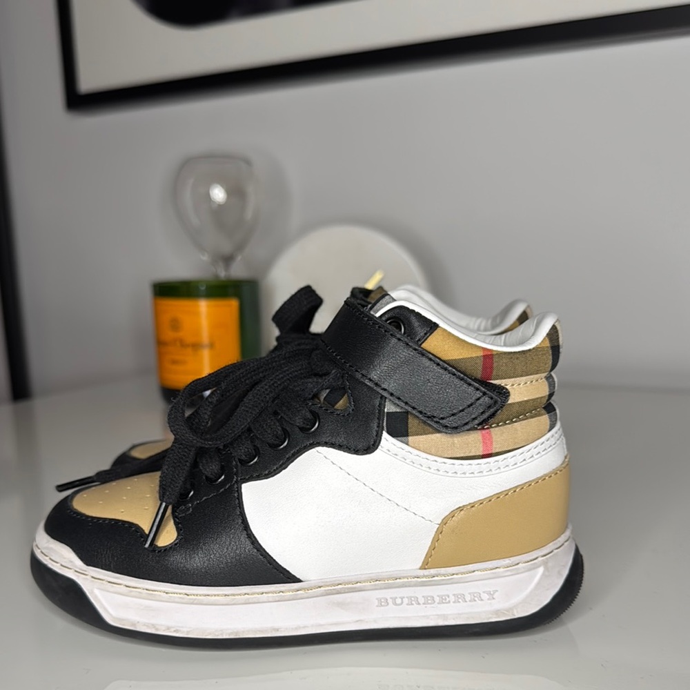 Burberry Black and White High-Top Sneakers
